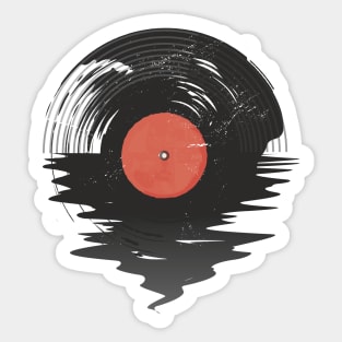 Vintage Music Old Vinyl Record Melting Sticker